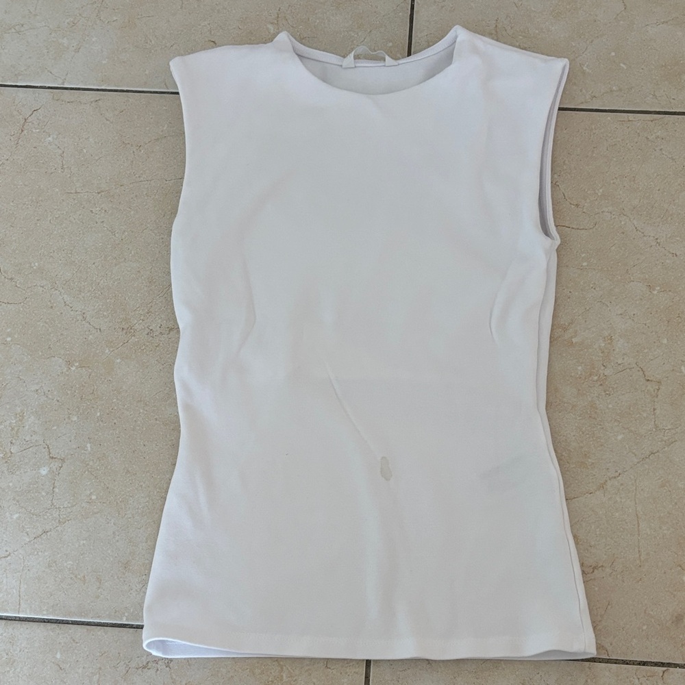 Zara White Sleeveless Tank Top
